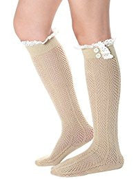 Lace Button Socks