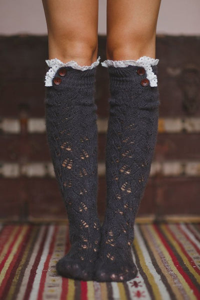 Boot socks with buttons hotsell
