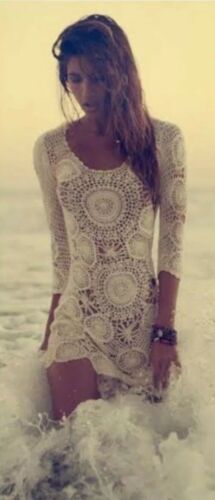Havana Dress Size S/M Crochet Off White Mandalas See Through Comes Wit Made4Walkin Havana Dress Size S/M Crochet Off White Mandalas See Through Comes Wit Made4Walkin