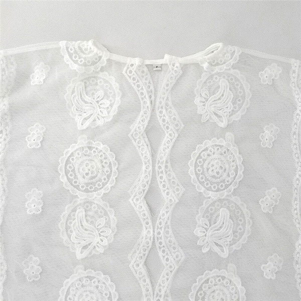 Mandala Mykonos Kaftan White Lace Caftan Maxi Dress See Through Seductive Cover Up One Size