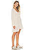 Jen's Pirate Booty "Afterlife" Dress Size XS Ivory Off White Gauze Long Puffed Poet Sleeves Lace Up Bust Ruffle Hem
