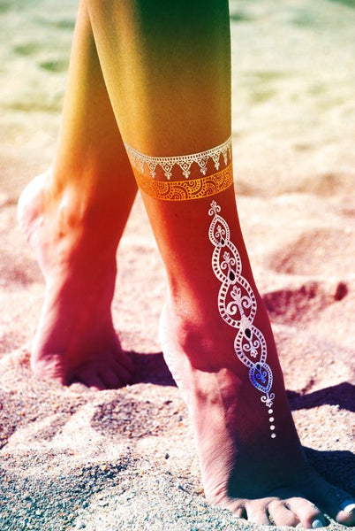 Gypsy Wanderer Gold & Silver Metallic Temporary Tattoos Live Love Wander Lotus Flowers Elephant Armbands Butterflies Feathers Hamsa Isis Ankh Arrows Dreamcatcher Sea Turtle So Many Designs To Choose From Flash Tattoos