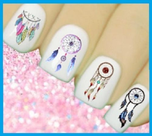 Dreamcatcher Nail Stickers Decals Colorful Dream Catchers And Feathers Easy To Apply Just Stick On!