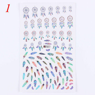 Dreamcatcher Nail Stickers Decals Colorful Dream Catchers And Feathers Easy To Apply Just Stick On!