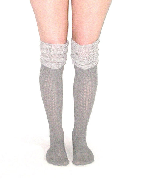 Gray Pointelle Socks