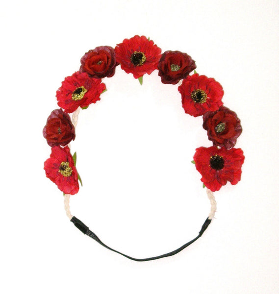 Red Flowers Headband