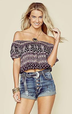 Spell And The Gypsy Gypsiana Pepper Peasant Top Only Extra Small XS Boho Off The Shoulder Midrift Top Bohemian Goddess