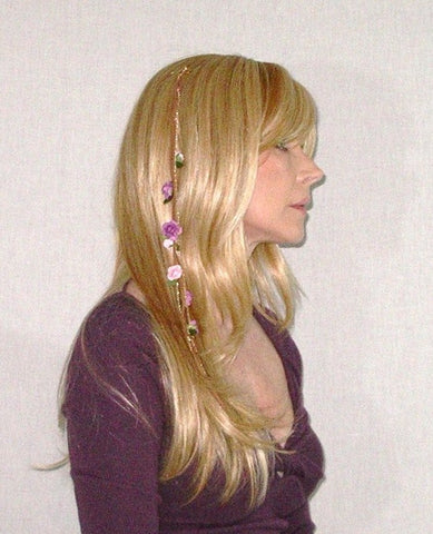 Purple Flowers Hair Clip