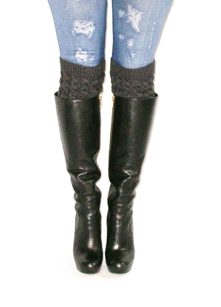 Charcoal & Heather Gray Boot Cuffs