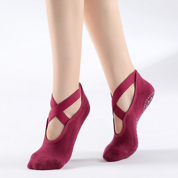 Burgundy Yoga Socks