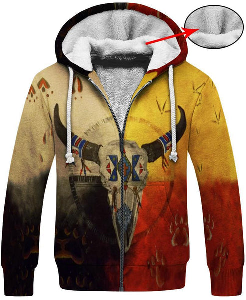 Mens Buffalo Skull Hoodie