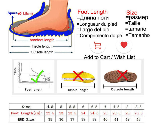 Womens Boots Size Chart