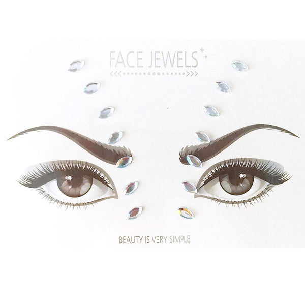 Face Jewels Tribal Face Bindi Sticker Sets 16 Different Styles Faceted Marquis Teardrop Iridescent Clear Colored Gold Diamond Shaped Accent Your Eyes Check Them Out!