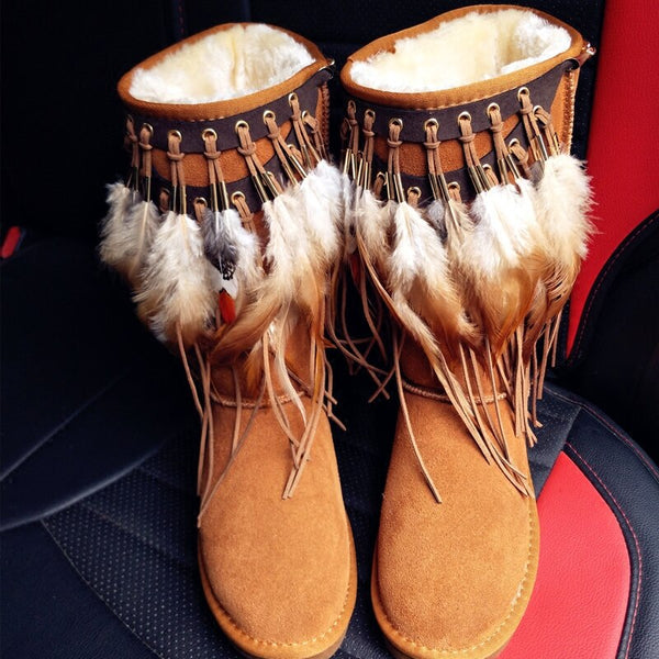 Feathers Snow Boots