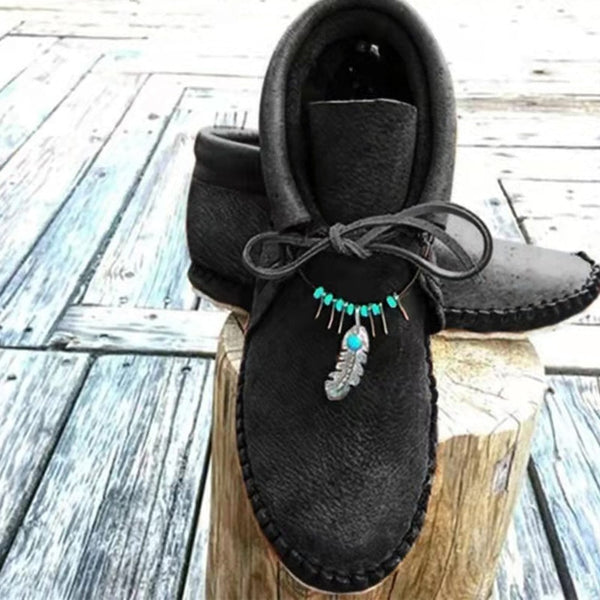 Ladies Black Moccasins