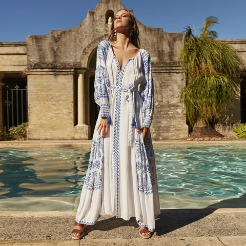 Crochet Maxi Dress White Boho Long Gown See Through Net Great For Beac Made4Walkin Crochet Maxi Dress White Boho Long Gown See Through Net Great For Beac Made4Walkin