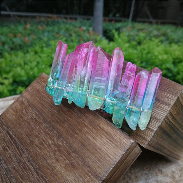 Rainbow Natural Crystals Barette