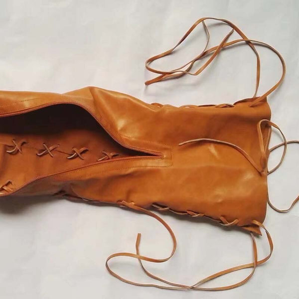 Lace Up Over The Knee Moccasins In Brown Black Red Or Pink Fitted Boots Lace Up Sides And Front Vegan Leather Tribal Native