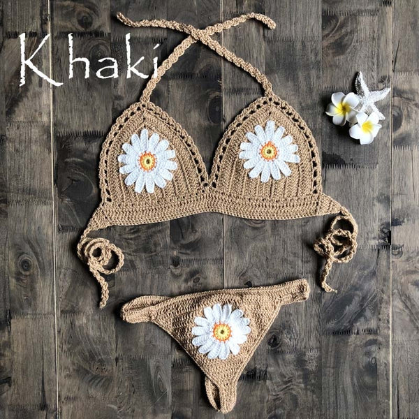 Tan Handmade Crochet Bikini