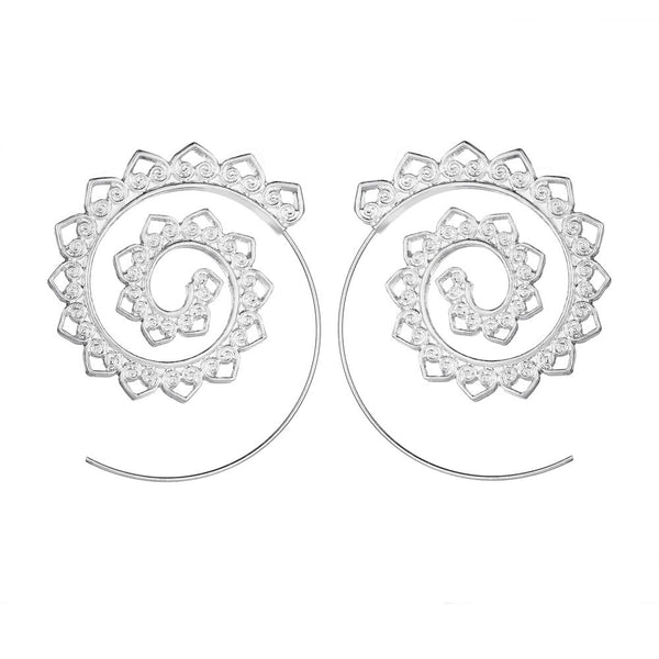 Silver Spiral Earrings