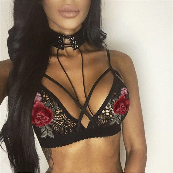 Embroidery Roses Bralette