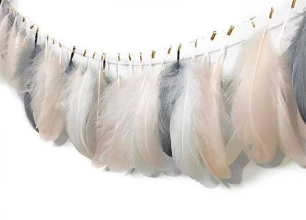 Peach Gray Feather Garland