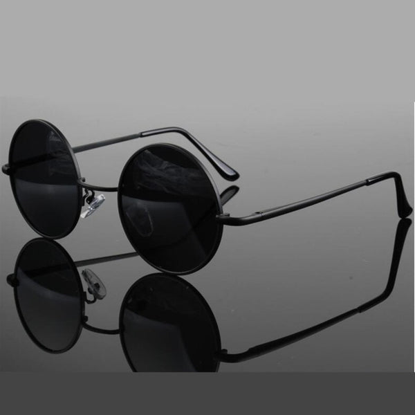 Round Black Sunglasses Black Frames