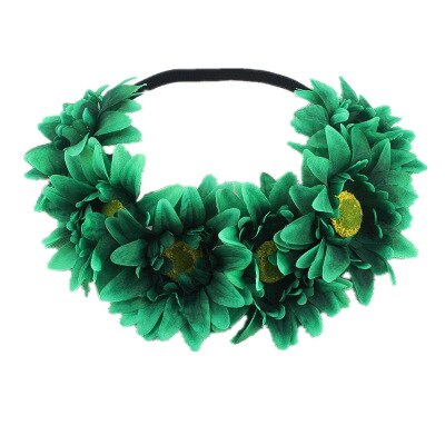 Green Daisy Hair Wreath