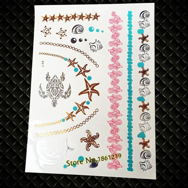Mystic Tattoos Metallic Temporary Tats In Celestal Gold Silver And Turquoise Sun Moon And Stars Mystical Sun Worship New Age Twilight