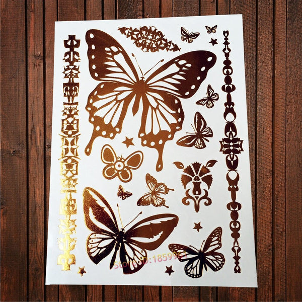 Gold Butterflies Tattoos