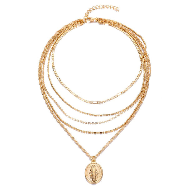 Gold Mother Mary Necklace