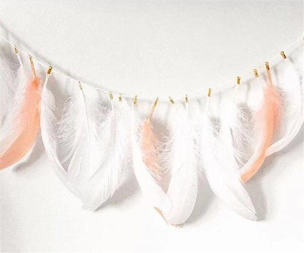 Orange White Feather Garland