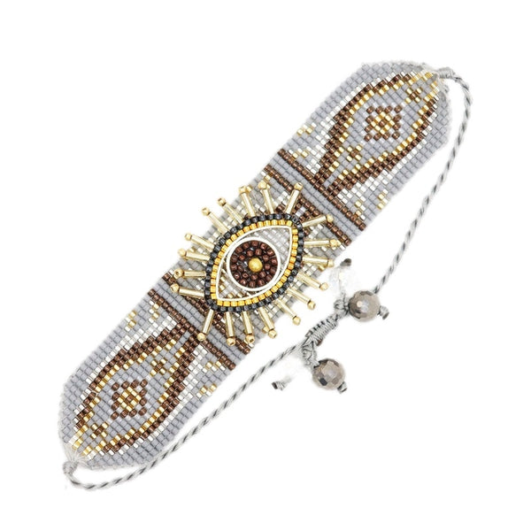 Gray Evil Eye Bracelet