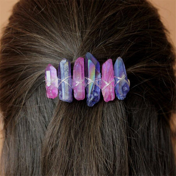 Purple & Blue Crystals Barette