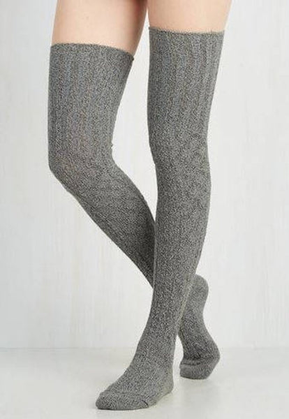 Thigh High Alpine Socks Snowflake Pattern Gray & White Or Red & White You Choose Tie Top Stay Up Over The Knee Boot Socks Make A Great Christmas Present!