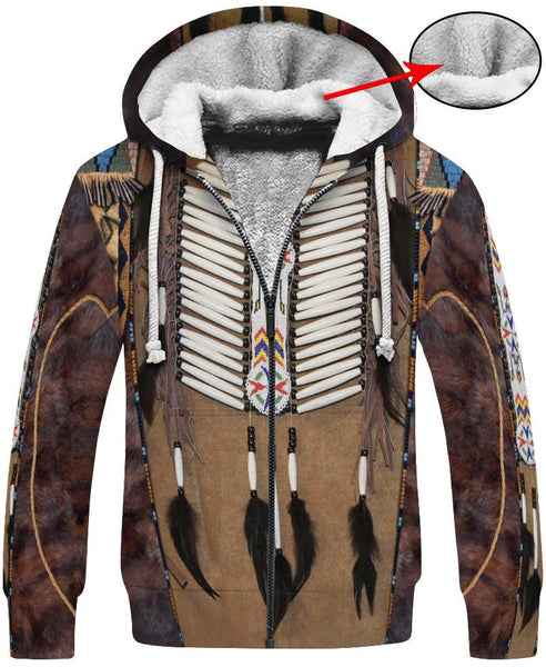 Mens Tribal Zip Hoodie