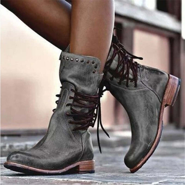 Studded Lace Up Boots