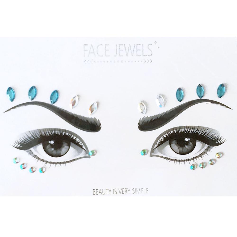 Face Jewels Tribal Face Bindi Sticker Sets 16 Different Styles Faceted –  Made4Walkin