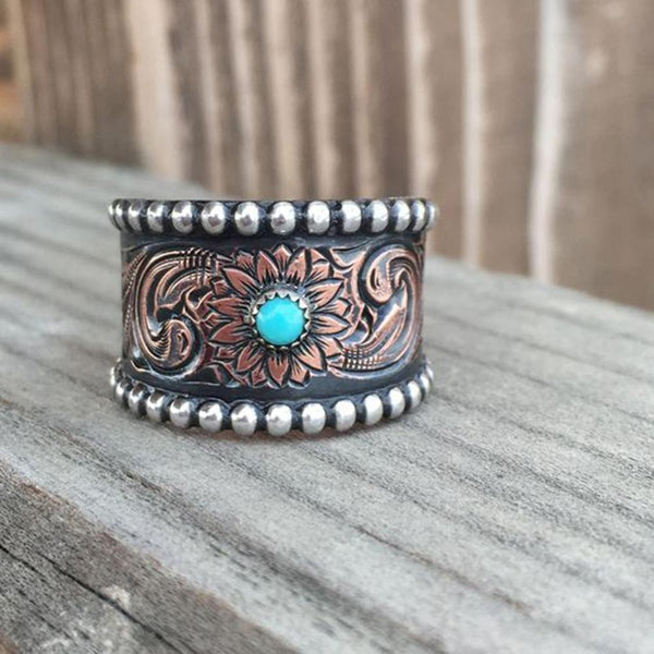 Tooled Leather Look Ring