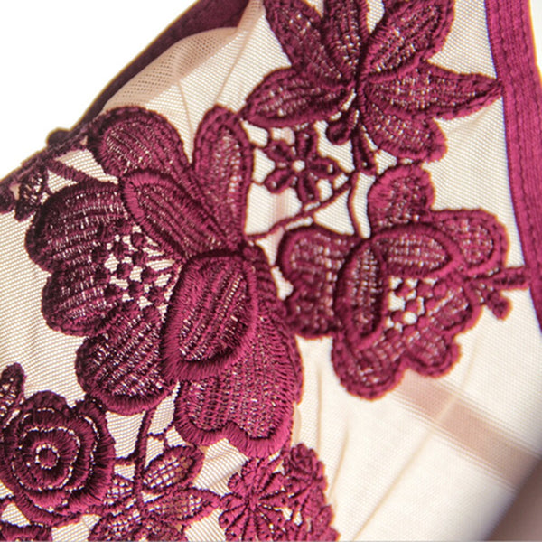 Embroidery Flowers Bra