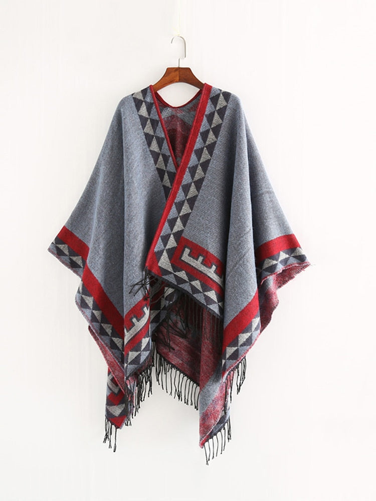 Aztec Ruana Aztec Ruana Poncho In 10 Different Colors Imitation Cashmere Indian Bl ...
