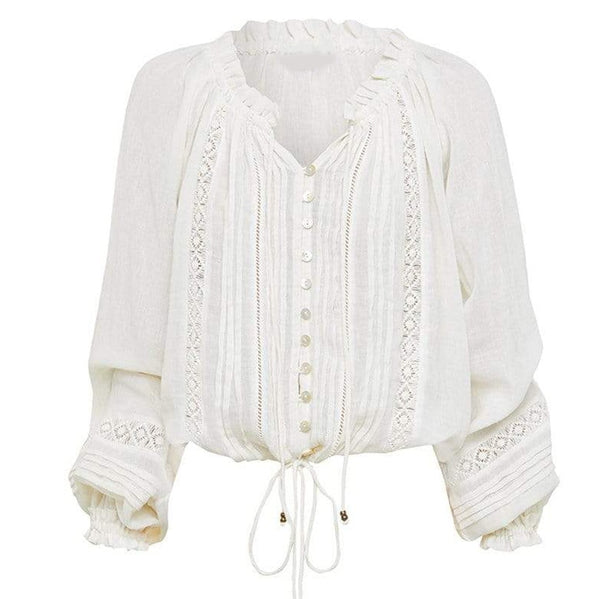 Button Front Peasant Top