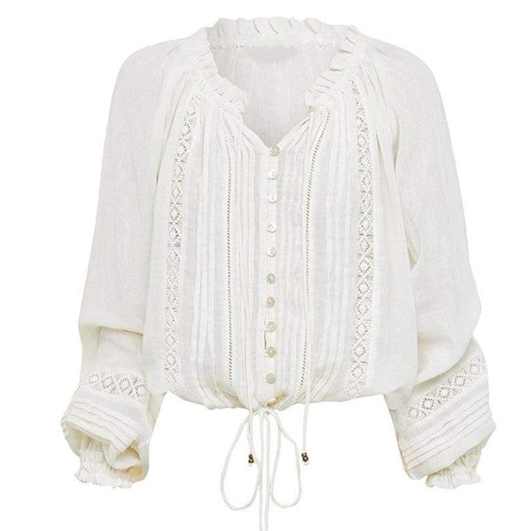 Button Front Peasant Top