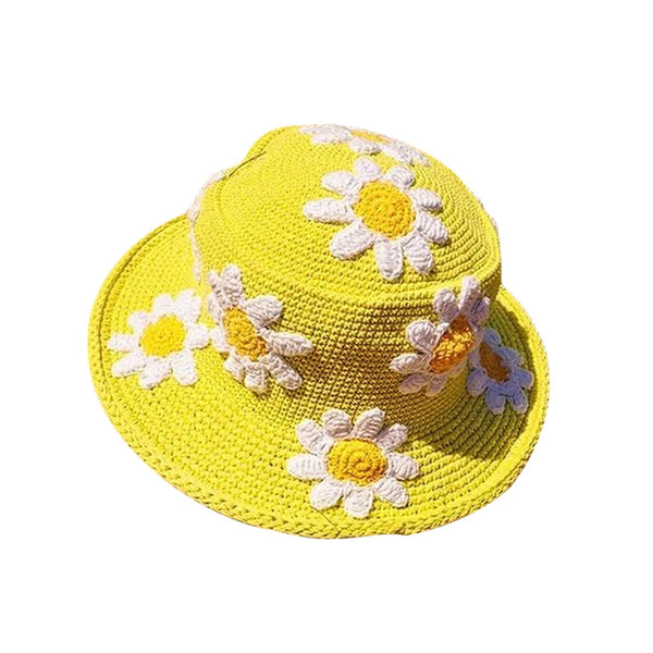 Yellow Crochet Bucket Hat