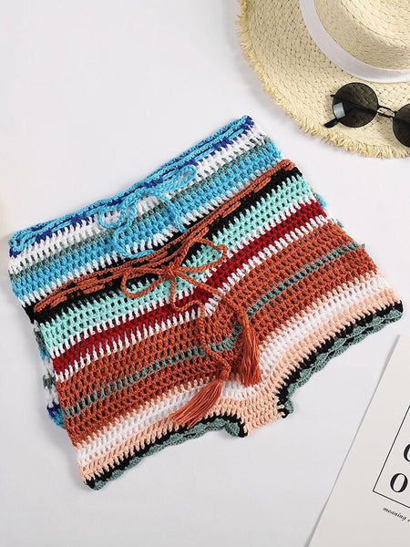 Crochet Shorts Drawstring Waist