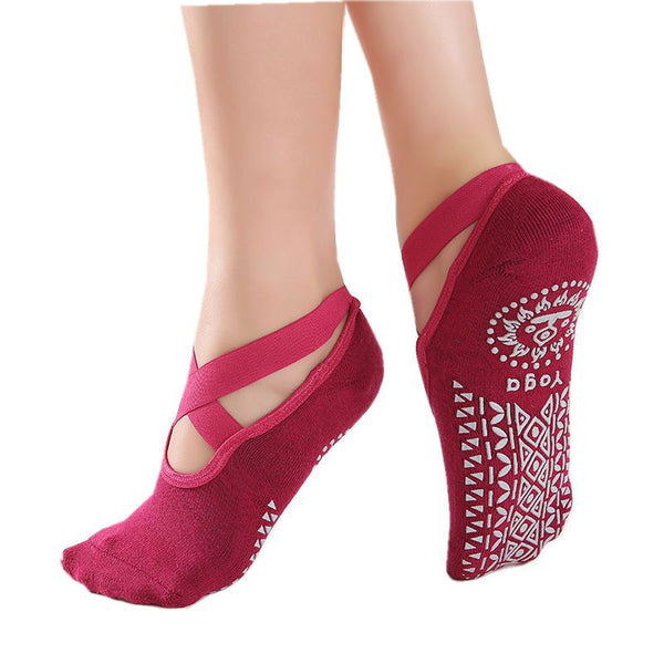 Wine Red Yoga Socks