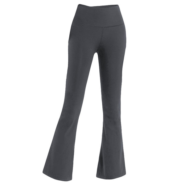 Yoga Pants High Waist Flare 6 Different Colors You Choose Black Brown Navy Blue Gray Yellow Flat Tummy Front Available In Sizes Small Medium Large XL And Plus Size XXL 2X And XXXL 3X