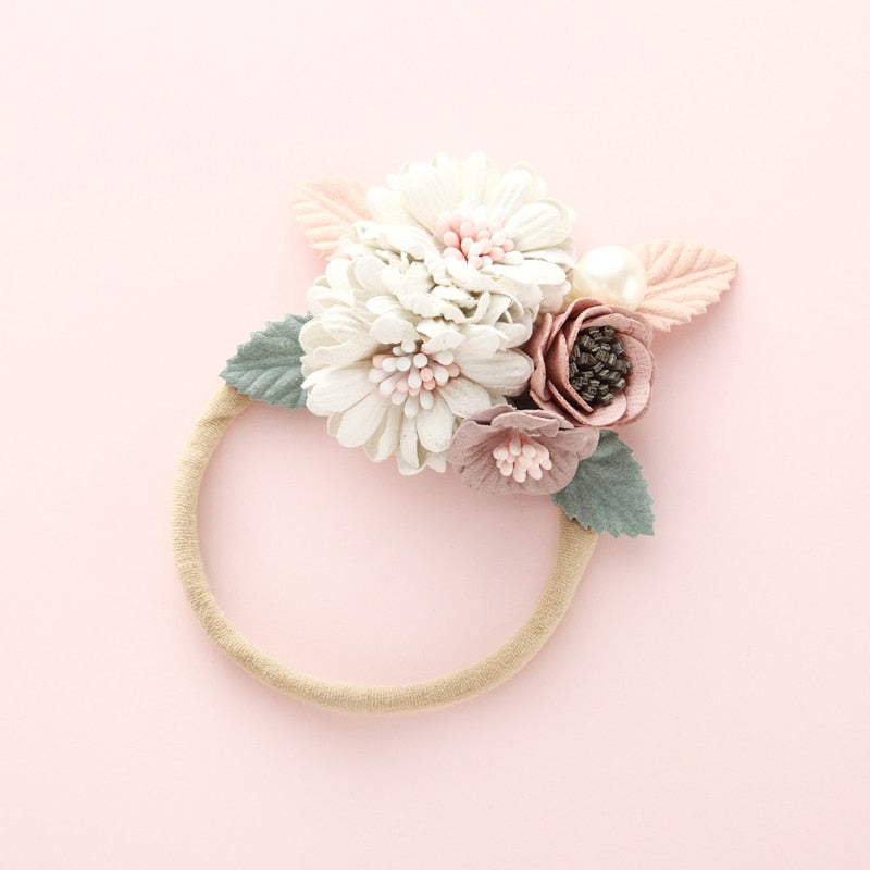 Bohemian Flowers Hair Ties In 3 Different Pastel Colors And Styles You Choose Feminine Boho Hair Accessories For Beautiful Floral Ponytail Holders Or Buns