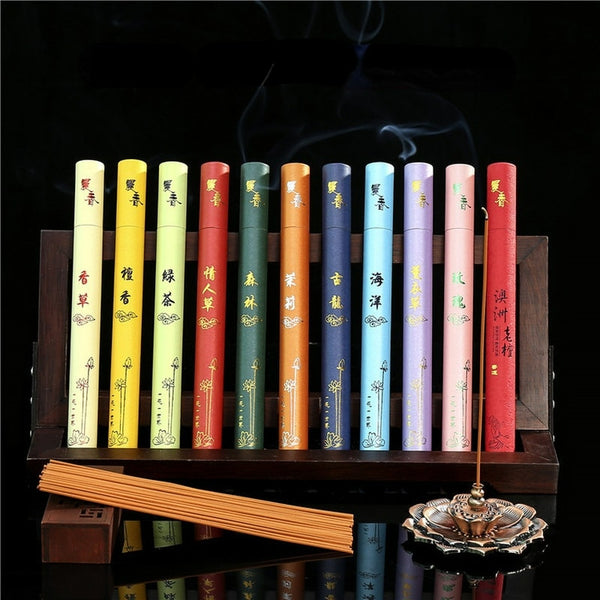 Incense Sticks 40 Pieces In Beautiful Cardboard Tubes In 15 Different Scents - You Choose - Aroma Therapy Meditation Lavender Green Tea Jasmine Sandalwood Rose Ocean Cologne Forest And More