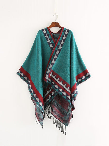 Turquoise Coral Poncho